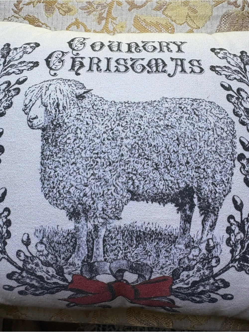 Country Christmas Sheep Decorative Pillow